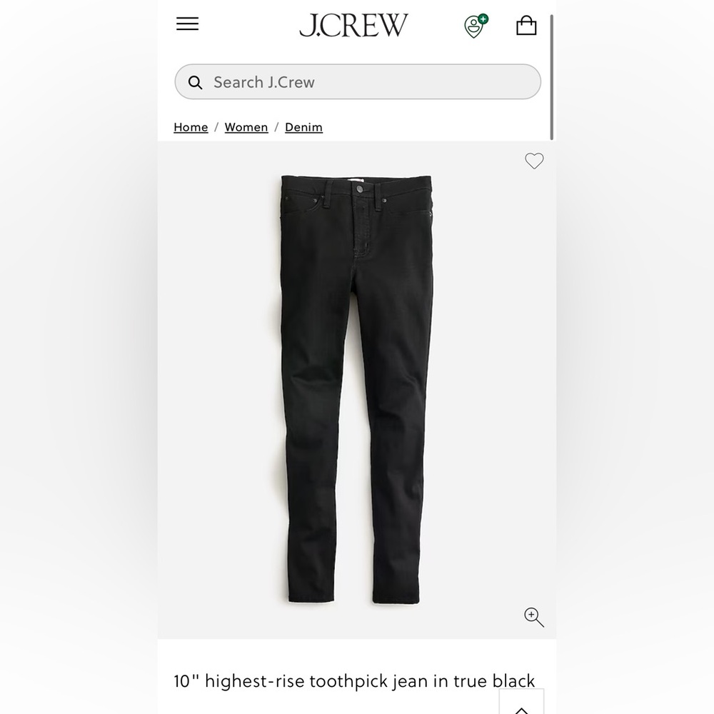 J. Crew Highest Rise 10” Toothpick Jeans